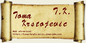 Toma Krstojević vizit kartica